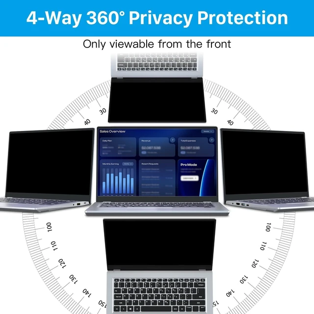 Alt view image 3 of 5 - STARY 360 Laptop privacy screen protector 14 inch 16:10 Ratio (1920x1200)