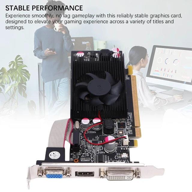 Alt view image 2 of 5 - GT 610 1GB GDDR3 Graphics Card, PCIe 2.0, Silent Fan