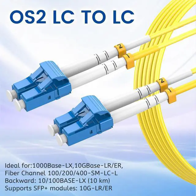 Alt view image 3 of 5 - SpeedyCables- OS2 LC to LC Fiber Patch Cable 5M 6-Pack, 1G/10Gb 9/125um Single Mode Duplex SMF Fiber Optic Cable Cord LSZH(Yellow) - 5M 6Pack