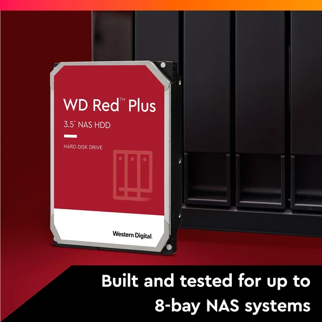 Alt view image 3 of 5 - Western Digital 8TB WD Red Plus NAS Internal Hard Drive HDD - 5640 RPM, SATA 6 Gb/s, CMR, 128 MB Cache, 3.5" - WD80EFZZ