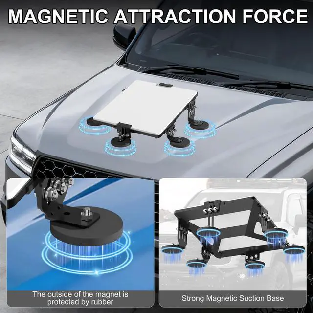 Alt view image 2 of 5 - Starlink Magnetic Roof Mount with 6 Magnets ^^ Heavy Duty 264lbs Suction Power ^^ Adjustable Angle Mount for Starlink Satellite Dish ^^ Universal for Truck, RV, Boat (Starlink Mini)