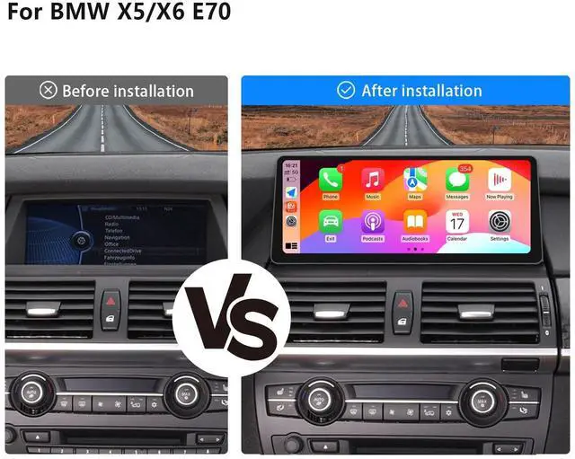 Alt view image 3 of 5 - Ultra Narrow 12.3 Inch for BMW X5 E70 X6 E71 2007-2010 CCC Carplay Android Auto Radio Stereo Upgrade Touch Screen Linux System with Reverse Camera