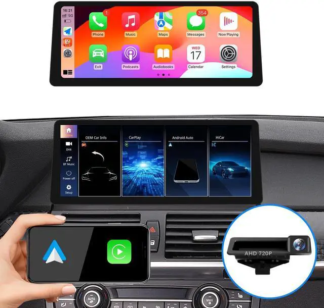 Main image of Ultra Narrow 12.3 Inch for BMW X5 E70 X6 E71 2007-2010 CCC Carplay Android Auto Radio Stereo Upgrade Touch Screen Linux System with Reverse Camera