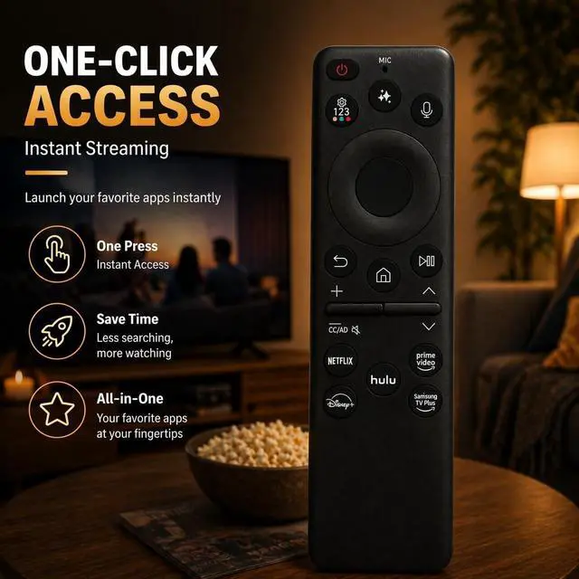 Alt view image 5 of 5 - BN59-01480A TM2560E Voice Remote Control Replacement for Samsung QN90F Smart TV QN65QN90FAFXZA QN50QN90FAFXZA QN55QN90FAFXZA QN43QN90FAFXZA QN75QN90FAFXZA QN85QN90FAFXZA QN98QN90FAFXZA
