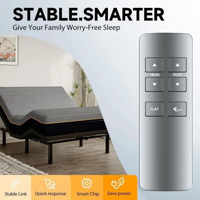 Alt view image 3 of 5 - ZWP RF411 Relacement Remote Control for Beautyrest Advanced Motion Adjustable Bed, for OKIN Refined Serta Motion iSeries Essentials III 3, Version 4(IV) and 5(V) JLDK.27.10.05 Adjustable Base Bed