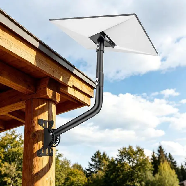 Alt view image 5 of 5 - MONOJOY Gen 3 Wall Mount for Starlink Standard 4/4X/V3 Dish, Heavy Duty Alloy Steel Bracket with 8 & 10 Inch Poles, Weatherproof Roof Mount Kit with Installation Hardware, Matte BlackOne Set