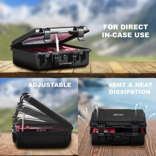 Alt view image 4 of 5 - HLHGR Starlink Mini Case,IP67 Waterproof Hard Carrying Case for Starlink Mini Accessories Supports In-Case Use Portable Storage Bag Ideal for Outdoor Travel and Camping