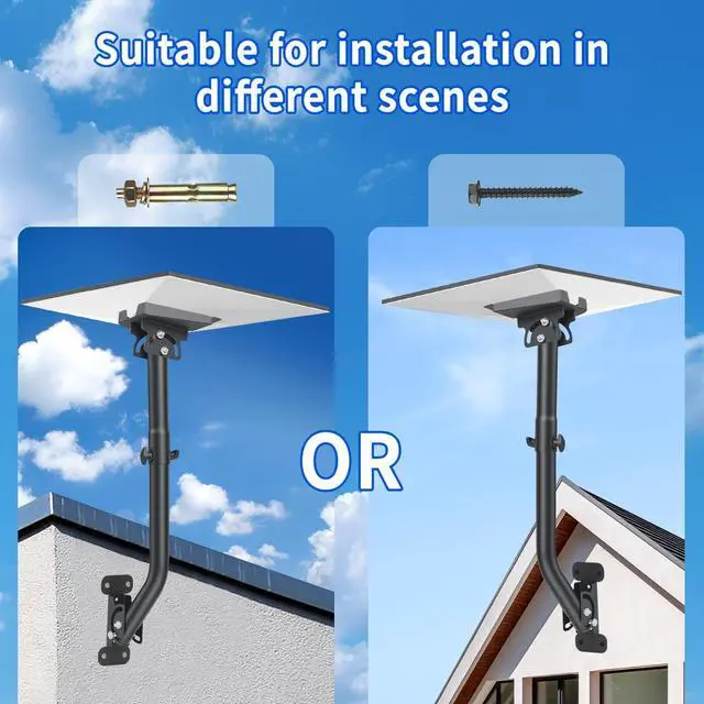 Alt view image 5 of 5 - Gen 3 Starlink Mount, Lengthening 360 Adjustable Starlink Mounting Kit Compatible with V3 Starlink Standard Dish, Wall Mount/Roof Mount for Gen3 Starlink Internet Kit Satellite