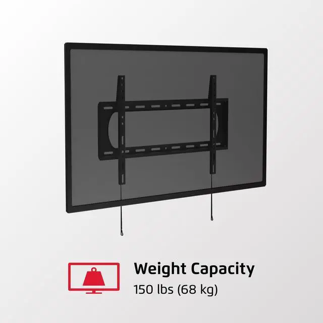 Alt view image 5 of 5 - Seneca SDF61 Low Profile Fixed TV Wall Mount for 40" - 90" TVs ^^ 1.4" Profile ^^ 150 lb Weight Capacity ^^ Black
