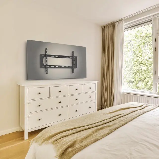 Alt view image 2 of 5 - Seneca SDF61 Low Profile Fixed TV Wall Mount for 40" - 90" TVs ^^ 1.4" Profile ^^ 150 lb Weight Capacity ^^ Black