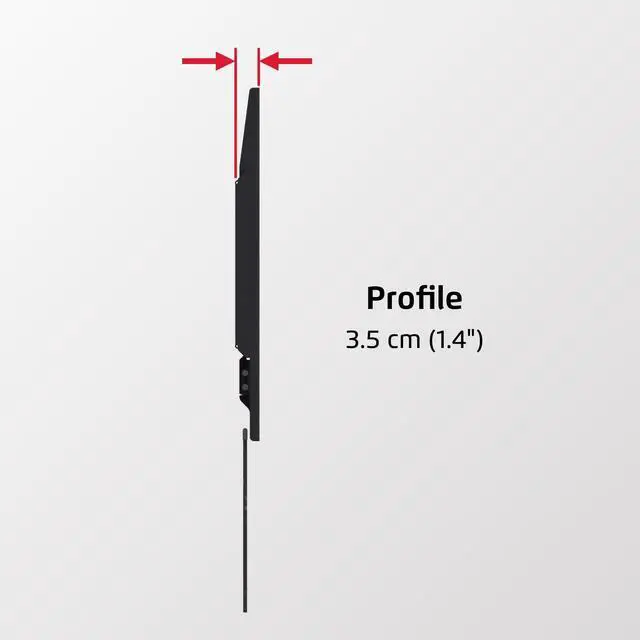 Alt view image 3 of 5 - Seneca SDF61 Low Profile Fixed TV Wall Mount for 40" - 90" TVs ^^ 1.4" Profile ^^ 150 lb Weight Capacity ^^ Black