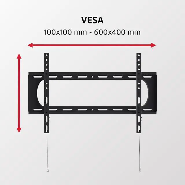 Alt view image 4 of 5 - Seneca SDF61 Low Profile Fixed TV Wall Mount for 40" - 90" TVs ^^ 1.4" Profile ^^ 150 lb Weight Capacity ^^ Black