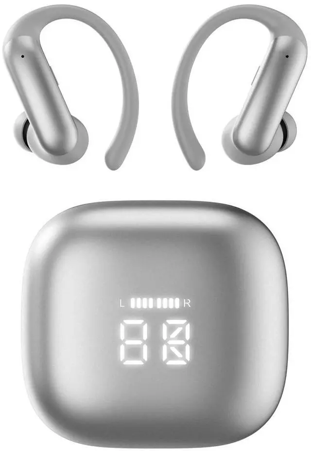 Main image of UPUNAIS Wireless Ear Buds,Bluetooth Headphones with ENC Noise Cancelling,50H Playtime Earphones with LED Power Display,IPX4 Waterproof in-Ear Earbuds for Sports/Workout,Smartphone Laptop(Silver