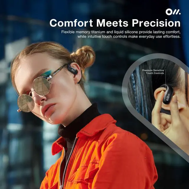 Alt view image 3 of 5 - Oladance OWS Pro Open-Ear True Wireless Headphones, Noise Cancellation, Stable Bluetooth 5.3 Connection, Amplifier Chip, Virtual Bass, 360 Superior Sound, 16H Playtime, Comfortable Fit (Black)