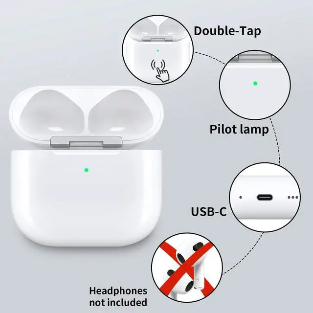 Alt view image 4 of 5 - WAVANCKY Wireless Charging Case Replacement Compatible with AirPods 4th Generation, for Air Pods 4th Charger Case Replacement with Motion Sensor, Double-Tap to Pairing
