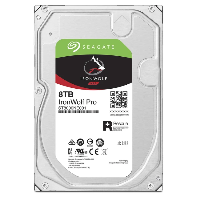 Alt view image 2 of 5 - Seagate IronWolf Pro 8TB NAS Internal Hard Drive HDD 3.5 Inch SATA 6Gb/s 7200 RPM 256MB Cache for RAID Network Attached Storage, Data Recovery Service Frustration Free Packaging (ST8000NEZ01)