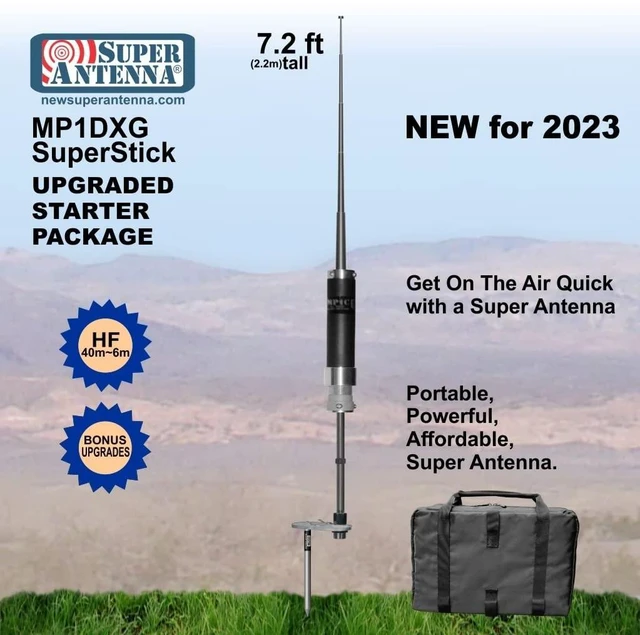 Alt view image 5 of 5 - Super Antenna MP1DXG HF Portable Antenna with Ground Mount ham Radio Amateur Go Bag