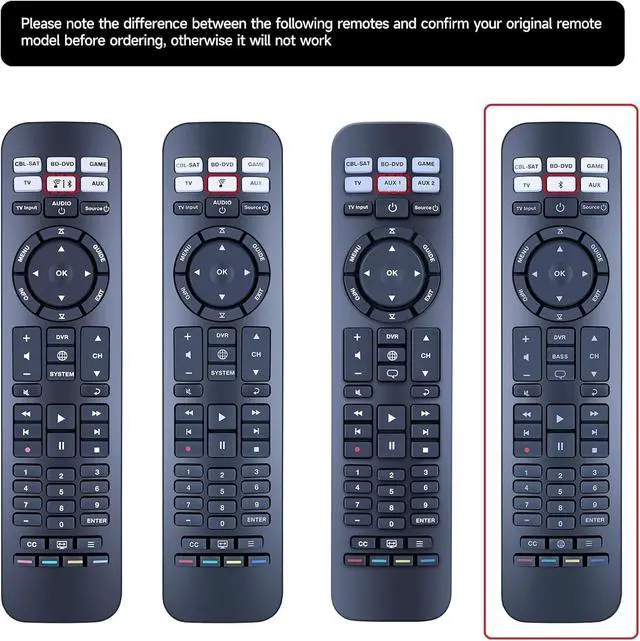 Alt view image 2 of 5 - Replacement Remote Control for Bose RC-PWS III IR Cinemate I IIGS 1SR Solo5 Solo 10 & 15, Compatible with Solo TV Sound Systems 714543-1020