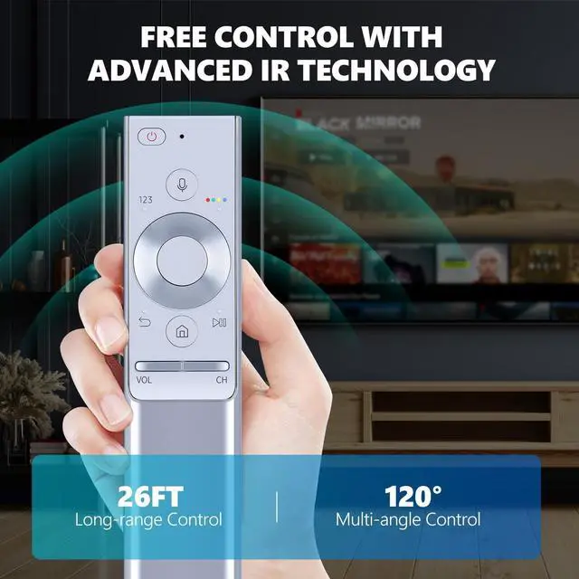 Alt view image 5 of 5 - PZL New BN59-01272A Replacement Voice Remote Control fit for Samsung TV BN59-01270A BN59-01274A QN88Q9FAMFXZA QN75Q9FAMFXZA QN65Q9FAMFXZA QN49Q6FAMFXZA QN55Q6FAMFXZA (Aluminum)