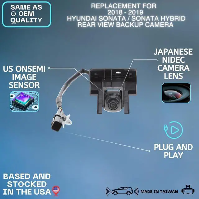 Alt view image 2 of 4 - Backup Camera Replaces for 2018 2019 Hyundai Sonata/Sonata Hybrid OE Part # 95760C1600 ^^ 95760-C1600