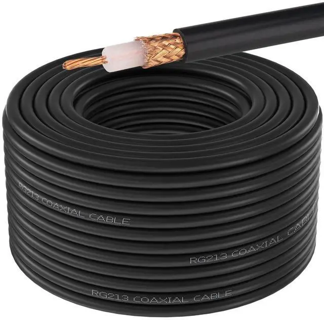 Main image of YOTENKO RG213 Coaxial Cable Bulk - 150FT, 50 Ohm Low Loss RG-213 Coax, Bare Copper Stranded Center Conductor & Braid, Pro-Grade Wire for Ham Radio, CB, Antenna Extension, DIY Connector Installation