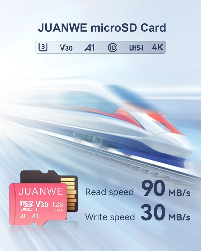 Alt view image 2 of 5 - JUANWE 128GB Micro SD Card 128GB TF Card with Adapter