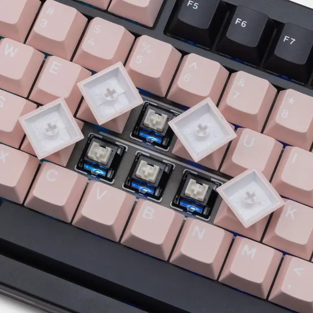 Alt view image 5 of 5 - KEEBMONKEY PMOKEY P75 75% Wireless Mechanical Keyboard, Tri-Mode RGB Gaming Keyboard with Dot-Matrix Display, Aluminum Alloy Body, Volume Knob, Up to 10000mAh Battery (Standard Black Pink)