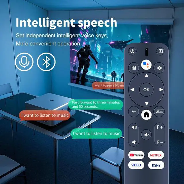 Alt view image 4 of 5 - WDZP New Projector Replacement Remote Control fit for ULTIMEA Nova C40 Poseidon E40, ZCGIOBN, WANBO Mozart 1 Pro 4K Supported Projector M1 PRO ETOE E3 PRO Whale Pro
