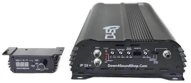 Alt view image 3 of 4 - DOWN4SOUND JP23 V2 Black Gloss ^^ Monoblock Amplifier - 2800W RMS, 1-Ohm Stable, Linkable for Car Audio Systems, High-Performance Bass Amplifier for 2800W Subwoofer Setup