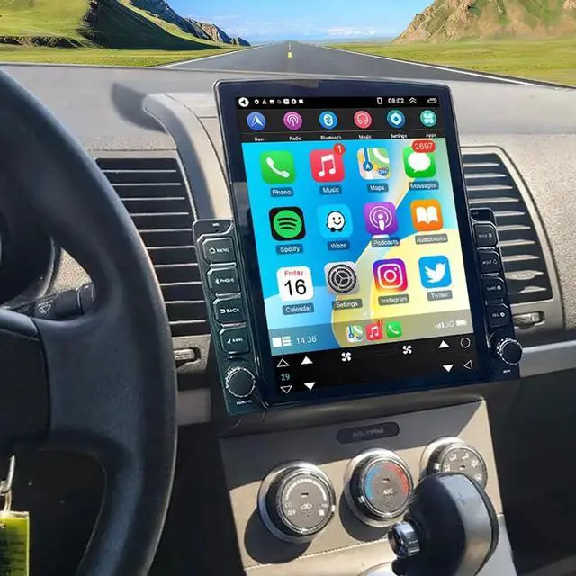 Main image of Android 13 Double Din Car Stereo Radio for Nissan Sentra 2007 2008-2012 with Wireless Carplay Android Auto 9.7 in Touchscreen for Nissan Sentra Car Stereo GPS Bluetooth WiFi FM RDS DSP SWC
