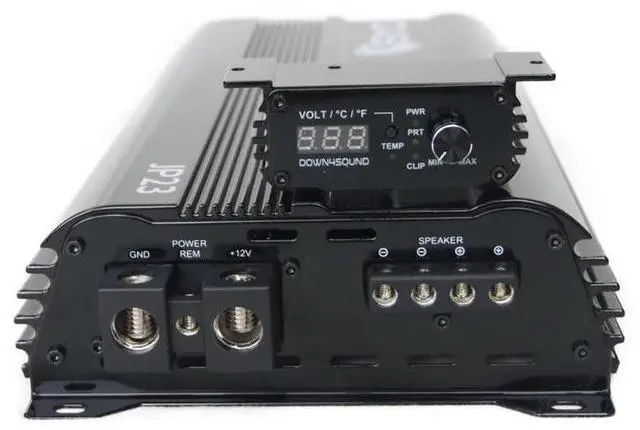 Alt view image 2 of 4 - DOWN4SOUND JP23 V2 Black Gloss ^^ Monoblock Amplifier - 2800W RMS, 1-Ohm Stable, Linkable for Car Audio Systems, High-Performance Bass Amplifier for 2800W Subwoofer Setup
