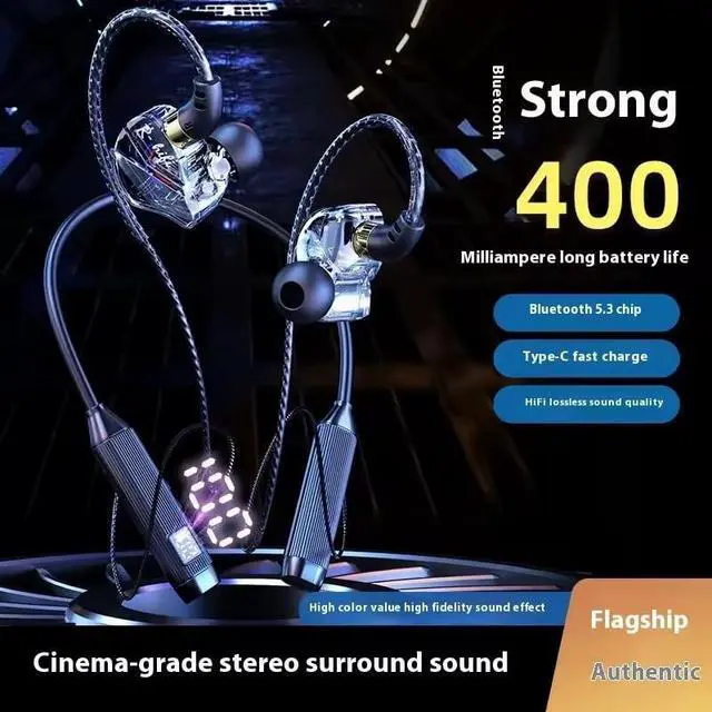 Alt view image 5 of 5 - ForFuego Neckband Bluetooth Sports Earbuds, 50H Playback, LED Power Display, Bluetooth 5.3, ENC Noise Cancelling, Fast Charge, Secure Fit Earhooks for Running Workout