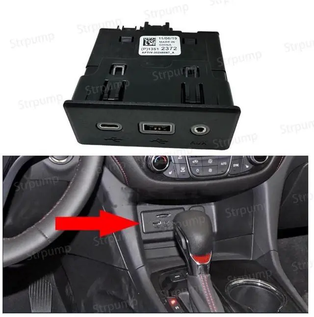 Alt view image 2 of 4 - 13529862/13529861/13526279/13526278/13512372/26304973/13509943 Carplay USB Port Type-C SD Card Interface AUX Jack Carplay Adapter Module Box fit for Chevrolet Silverado Malibu GMC Sierra Buick Enclave