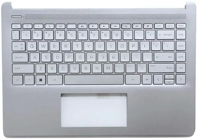 Main image of CCGDZKJ L88200-001 Replacement Upper Case Palmrest with Non-Backlit Keyboard for HP 14-DQ, 14-FQ, 14T-DQ, 14s-dq, 14s-fq Laptop, Silver