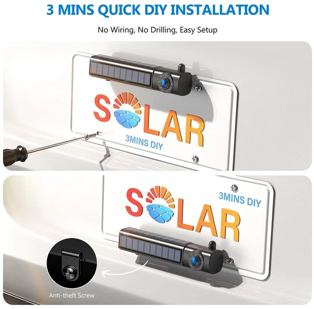 Alt view image 2 of 5 - DVKNM Solar Wireless Backup Camera Auto On Off with 1080P 5" IPS Monitor