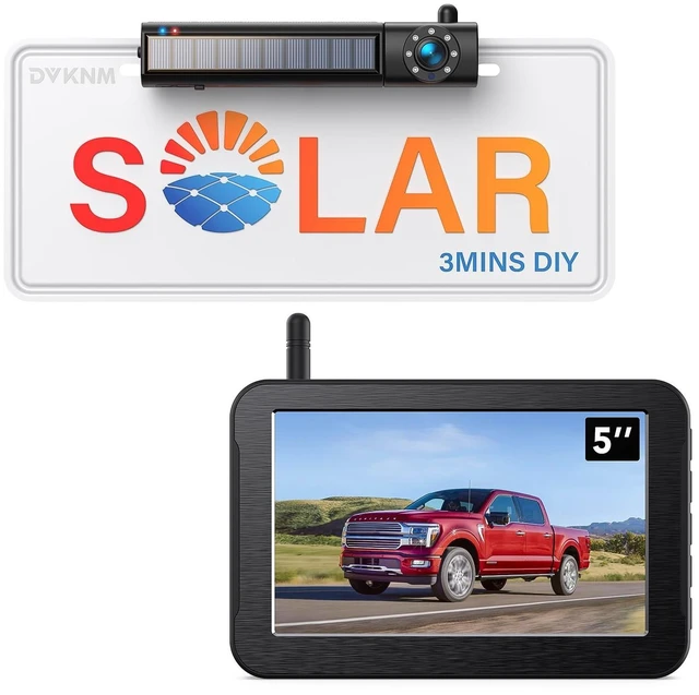 Main image of DVKNM Solar Wireless Backup Camera Auto On Off with 1080P 5" IPS Monitor