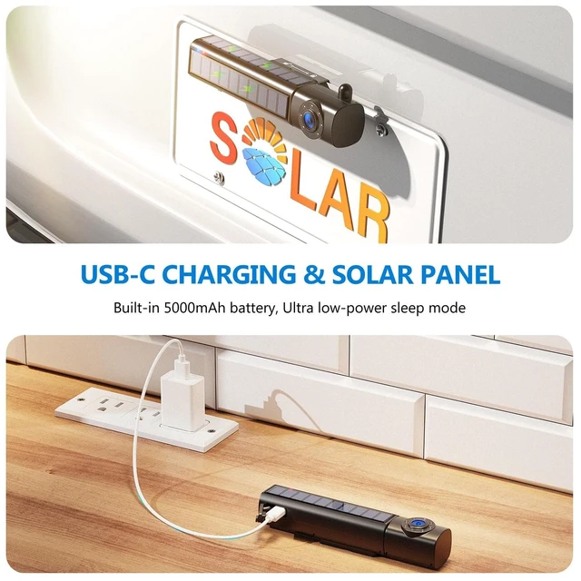 Alt view image 3 of 5 - DVKNM Solar Wireless Backup Camera Auto On Off with 1080P 5" IPS Monitor