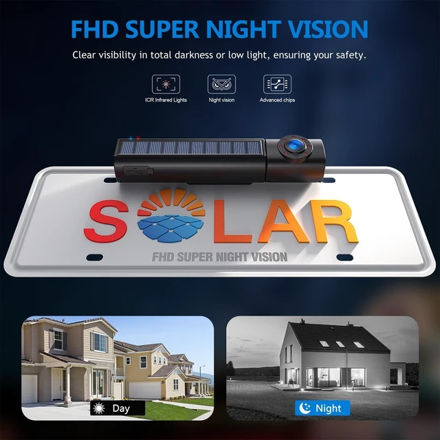 Alt view image 5 of 5 - DVKNM Solar Wireless Backup Camera Auto On Off with 1080P 5" IPS Monitor