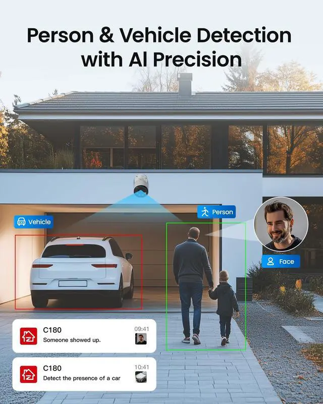 Alt view image 3 of 5 - ZOSI 32CH 4K PoE Security Camera System, 8pcs 8MP Outdoor Metal Cameras with Audio, Person Vehicle Detection, People Counting, Night Vision, 16-Port 32-Channel NVR with 4TB HDD for 24/7 Recording