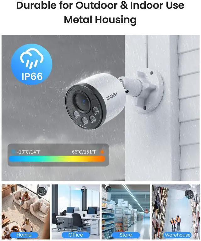 Alt view image 4 of 5 - ZOSI 32CH 4K PoE Security Camera System, 8pcs 8MP Outdoor Metal Cameras with Audio, Person Vehicle Detection, People Counting, Night Vision, 16-Port 32-Channel NVR with 4TB HDD for 24/7 Recording
