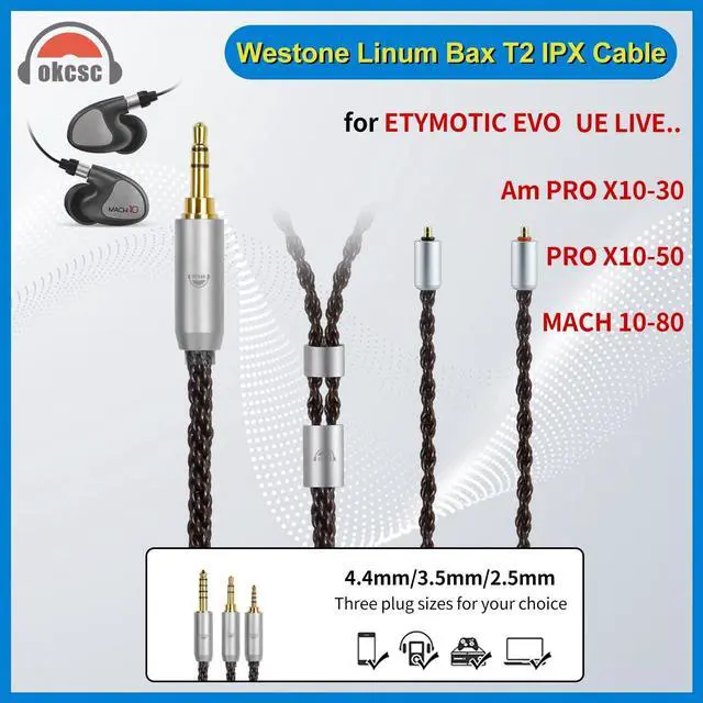 Alt view image 2 of 5 - okcsc ETYMOTIC MACH80 8 Core Upgarded OFC Audio Cable Pure Copper Alloy Earphone Cable for Westone Linum BAX T2 lPX Cable for ETYMOTIC EVO UE Live Am PRO X10-30 PRO X10-50 MACH 10-80 4.4MM 3.94FT