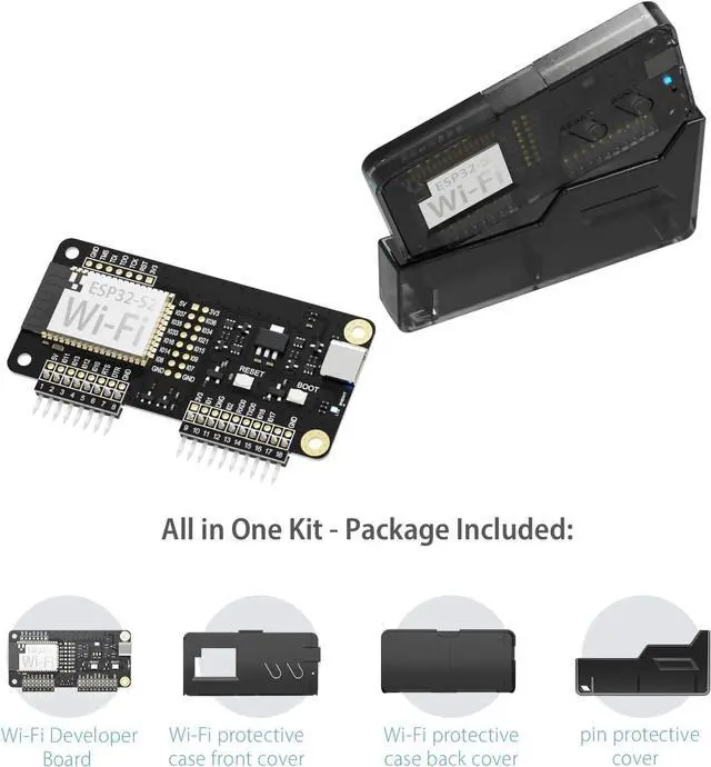 Alt view image 2 of 5 - Wi-Fi Developer Board for Flipper Zero with Protective Case - Translucent Black