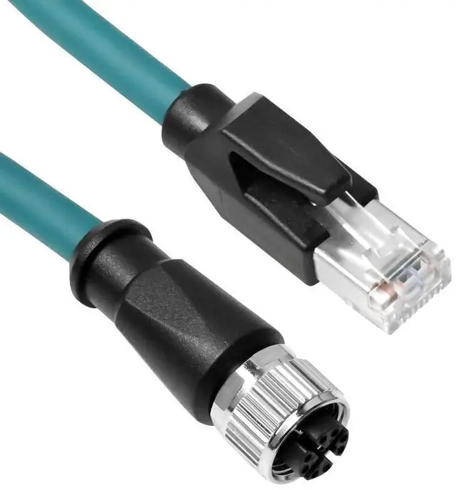 Main image of Alvin's Cables M12 X-Code 8 Pin Female to RJ45 Ethernet Cable Cat6a High-Flex Shielded for Cognex Keyence Basler Industrial Automation Fieldbus Module 16.4ft/5m,Green