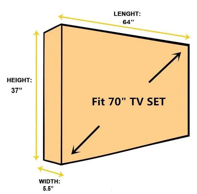 Alt view image 5 of 5 - acoveritt Outdoor 70 TV Set Cover ,Scratch Resistant Liner Protect LED Screen Best-Compatible with Standard Mounts and Stands (Tan)