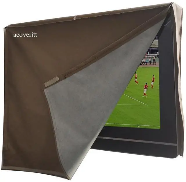 Alt view image 2 of 5 - acoveritt Outdoor 70 TV Set Cover ,Scratch Resistant Liner Protect LED Screen Best-Compatible with Standard Mounts and Stands (Tan)