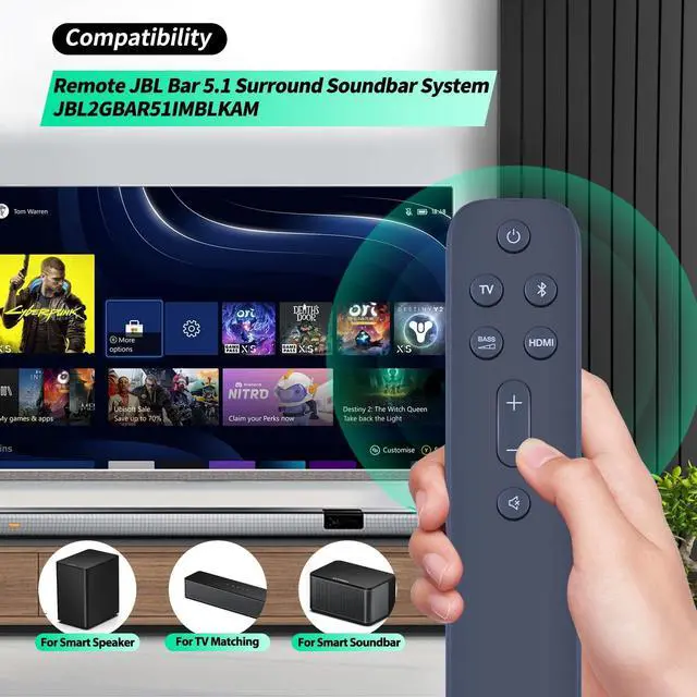 Alt view image 2 of 5 - New Sound Bar Remote Control Replaced Compatible with JBL 5.1 2.1 Deep Bass (MK2) Surround Soundbar System JBL2GBAR51IMBLKAM