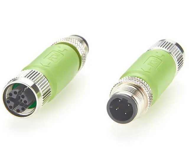 Main image of Plinkwirekb IP67 M12 D-Code Male to X-Code Female Industrial Ethernet Inline Adapter 100Mbps Cat5e Shielded Connector Compatible with 6GK1901-0DE10-6AA0, for PROFINET, EtherNet/IP, Modbus TCP (2PCS)