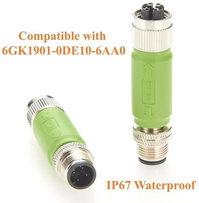 Alt view image 3 of 5 - Plinkwirekb IP67 M12 D-Code Male to X-Code Female Industrial Ethernet Inline Adapter 100Mbps Cat5e Shielded Connector Compatible with 6GK1901-0DE10-6AA0, for PROFINET, EtherNet/IP, Modbus TCP (2PCS)