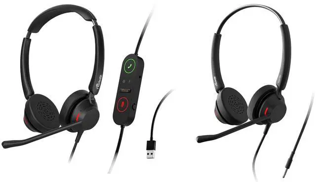 Main image of Nucleon U2521 Agent Stereo USB-A/C Headset w/Built in Training Adapter (1) & Nucleon S2521 Supervisor Stereo 3.5mm Headset (1) Bundle