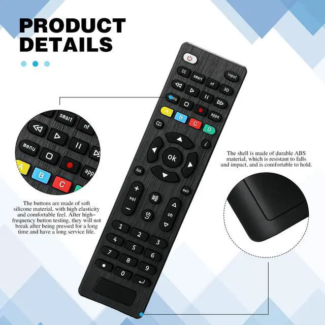 Alt view image 4 of 5 - Saysurey 10 Pack Universal TV Remote Replacement Compatible with All Smart TV LED LCD HDTV 3D Series for Motel Hotel Nursing Home (Regular)